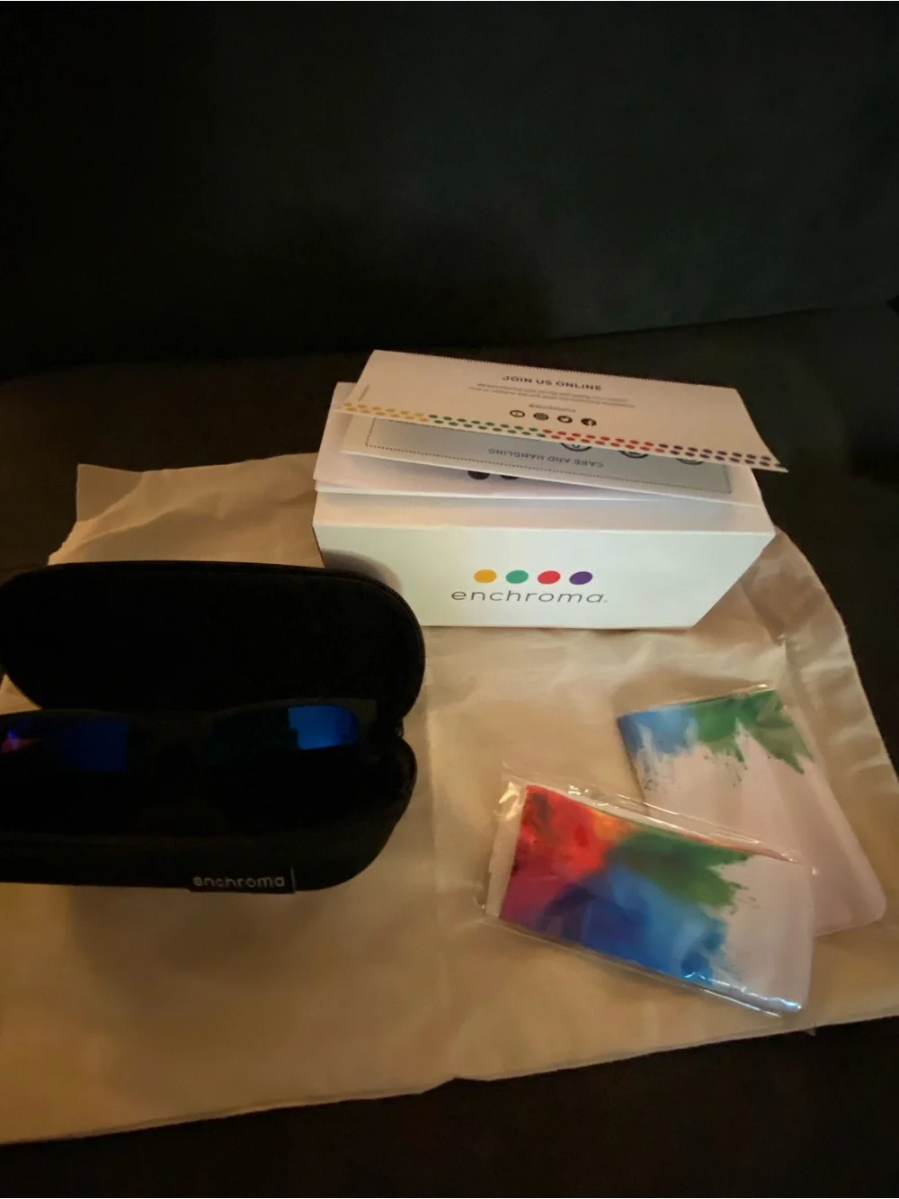 Never Used Enchroma Matte Black Sunglasses with Color Blind Lenses